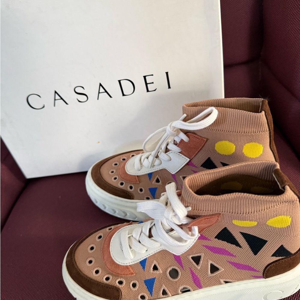 Casadei Colorful High-Top Sneakers EU35